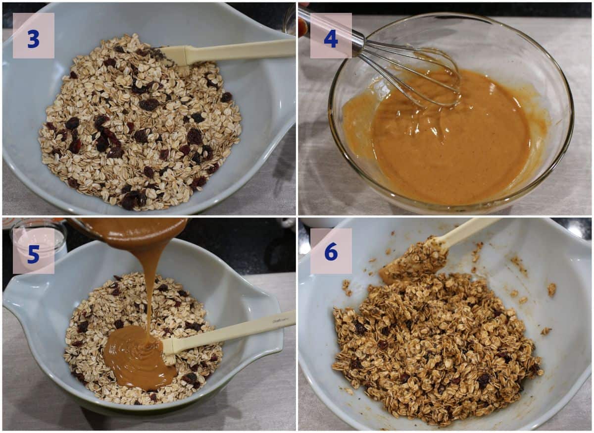 process shot to mix oats and peanut butter