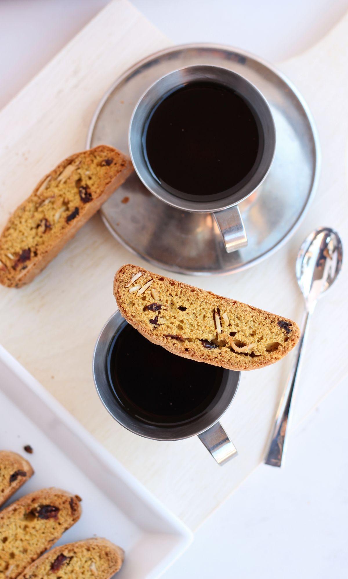 biscotti on top of a coffee mug