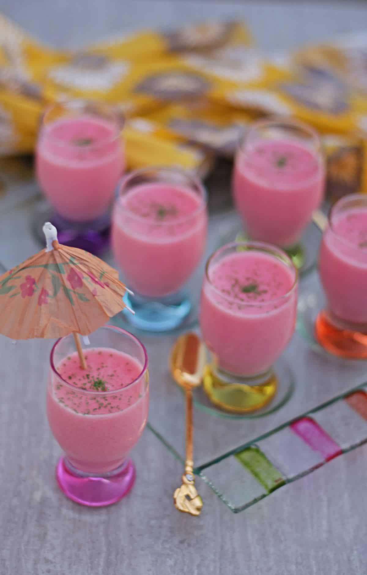 agar agar pudding in cute mini cups