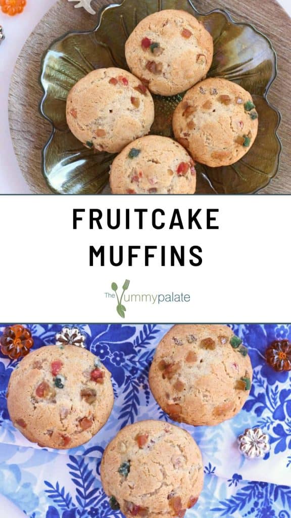 Classic Christmas fruitcake in a muffin