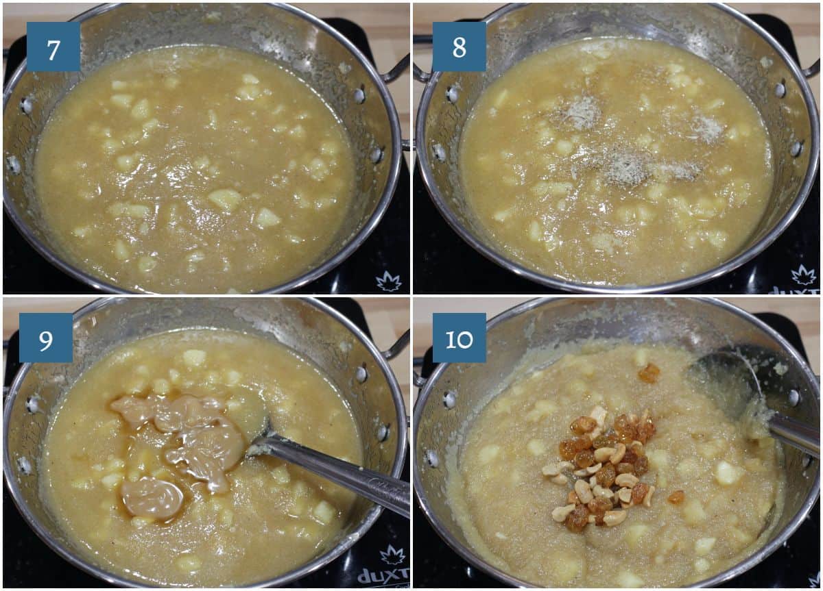 Cooking apple kesari.