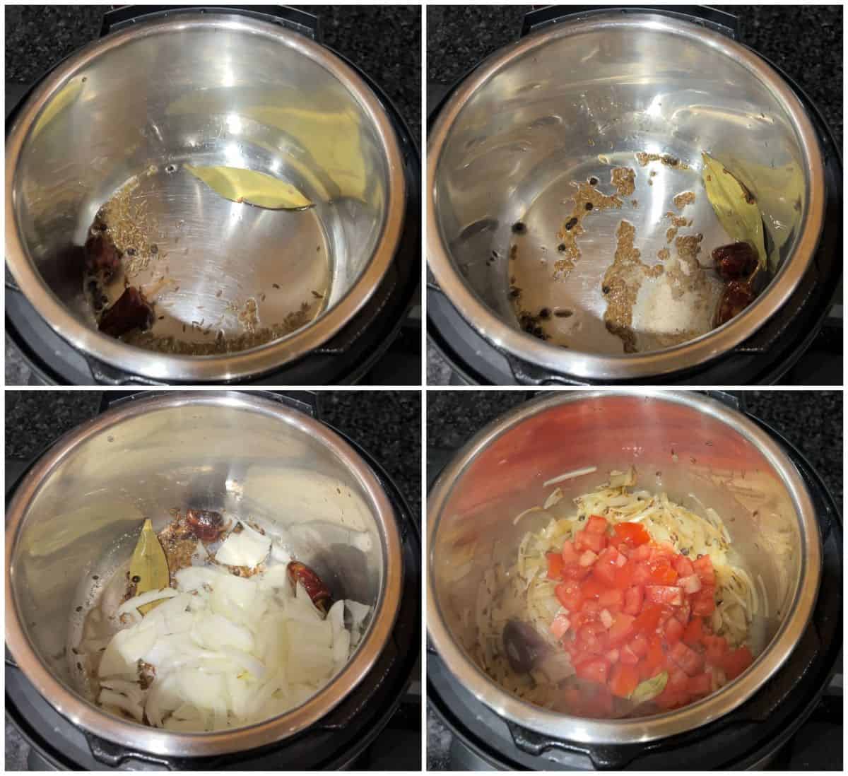 Process shot with seasoning of quinoa khichdi in instant pot.