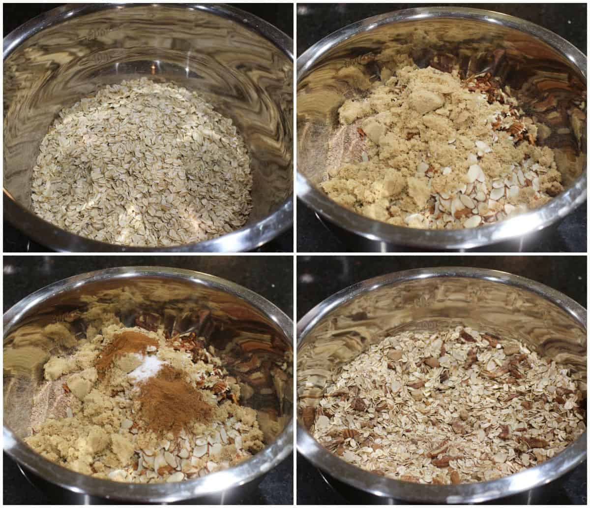 Process shot to make granola at home.
