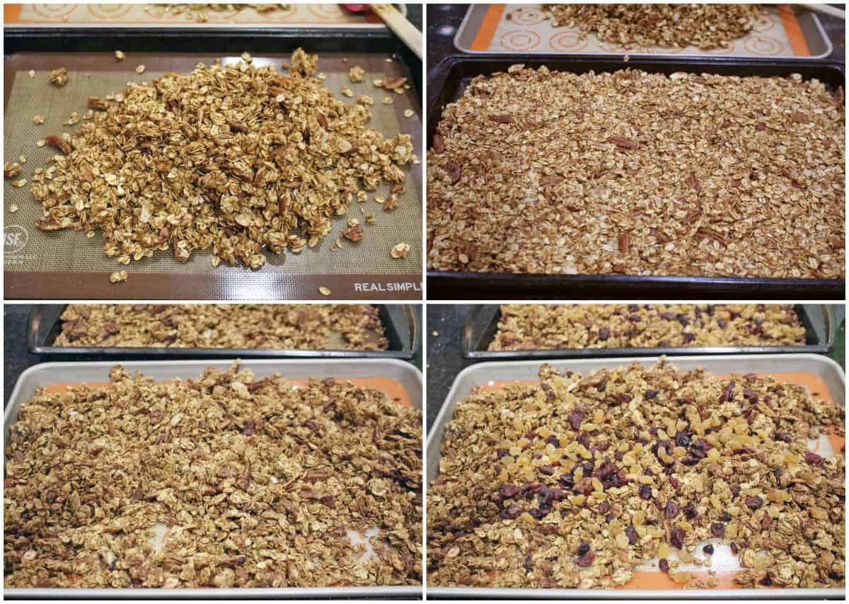Process shot to show how to bake granola.